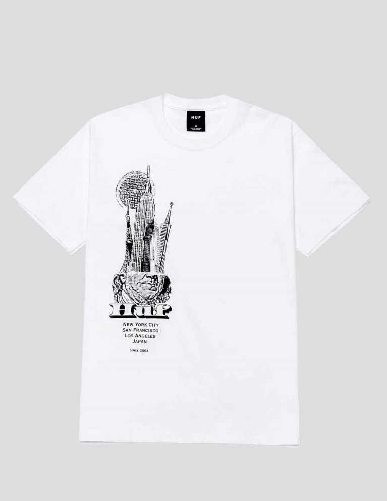 T-shirt HUF skyscrapers tee white